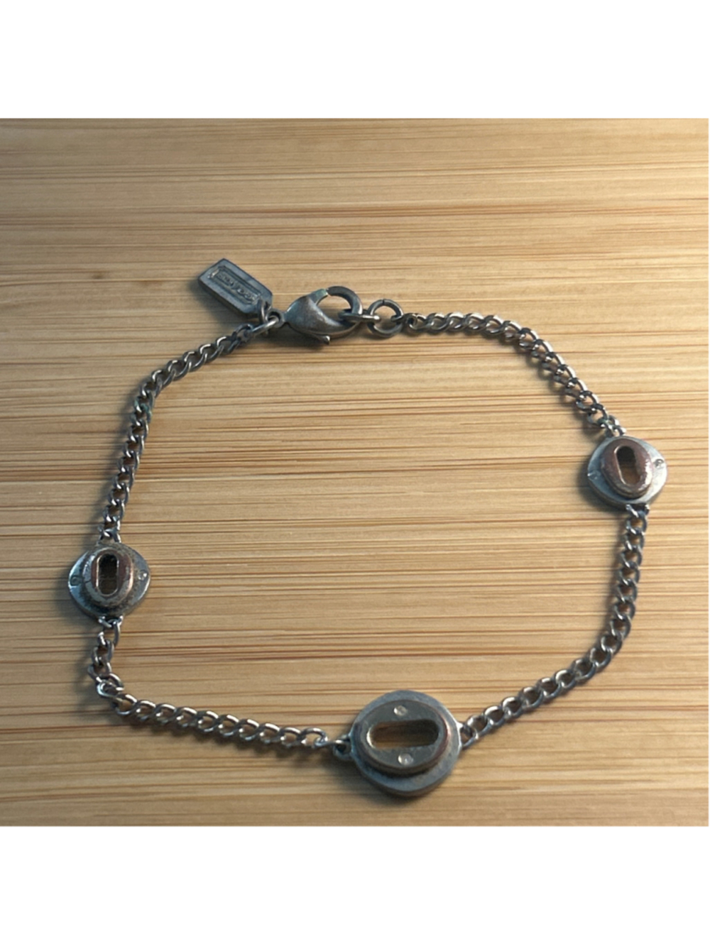 Coach Silver Tone Link Bracelet